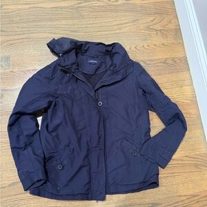 Lands' End Deep Blue Hooded Rain Coat